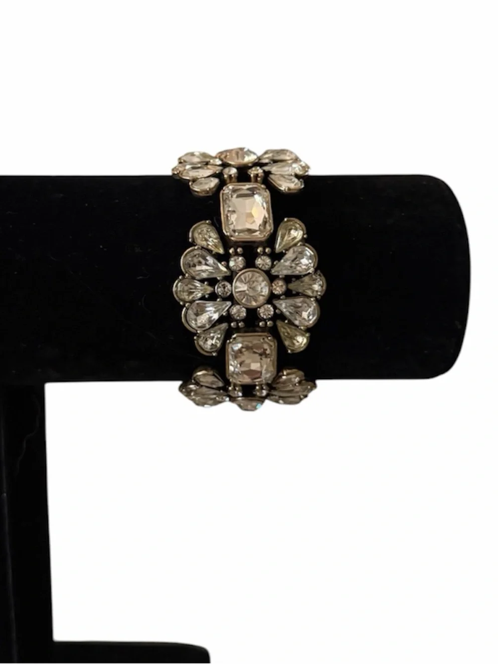 Banana Republic Crystal Rhinestone Bracelet Silver Tone | Statement | Sparkle